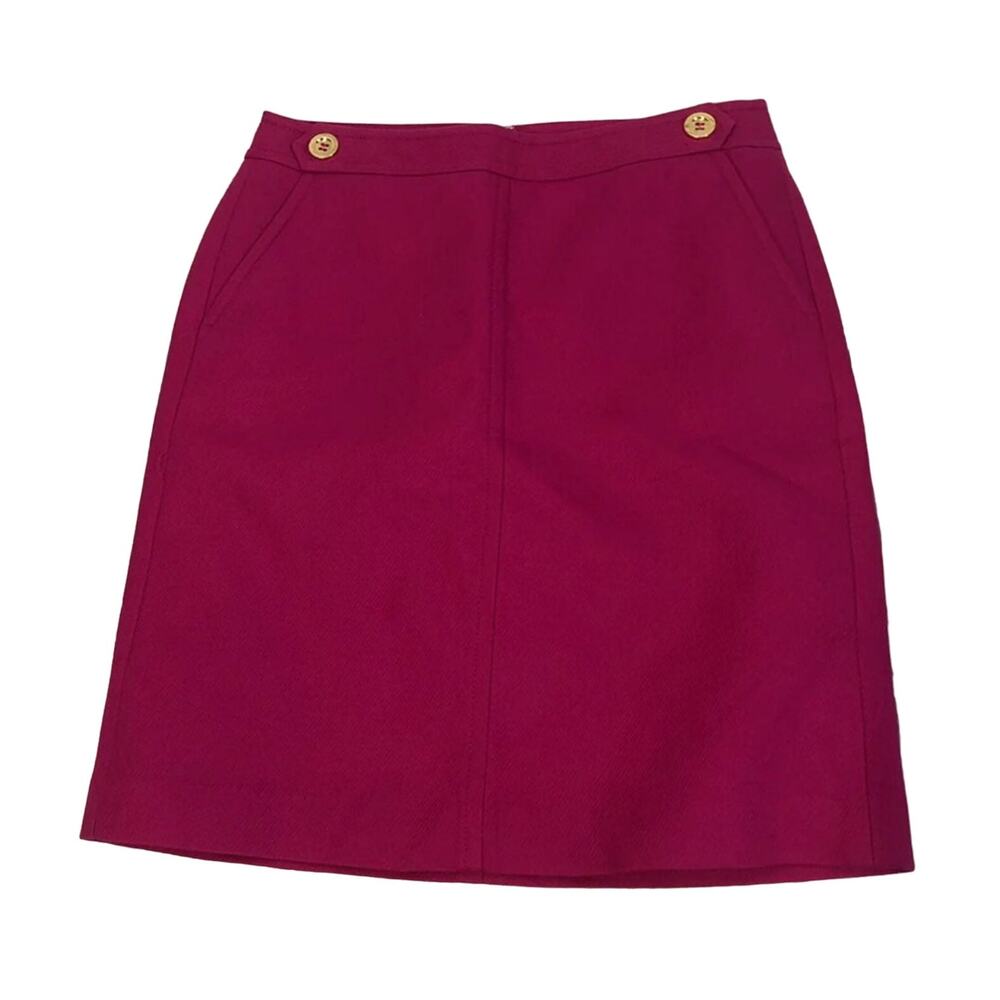 NWT Talbots hot pink gold button pencil skirt size 6 p